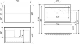 Подвесная тумба под раковину Sancos Libra LB80W 80см белый глянец